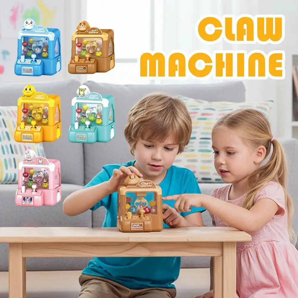 Mini Cartoon Claw Machine For Kids Desktop Grab Candy Toy Parent Child Interactive Game Home Play Birthday Holiday Surprise Gift