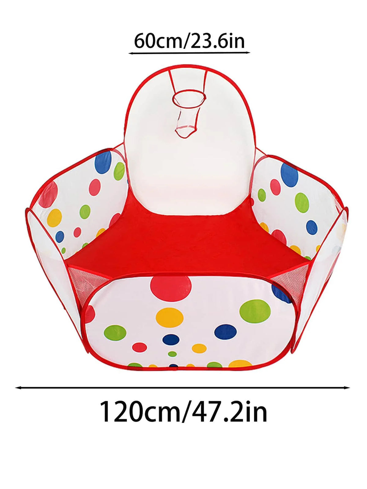 Children's Ocean Ball Pool with Basketball Hoop Play Tent Playhouse with Basketball Hoop for Boys Girls Kids (Excluding Ball)