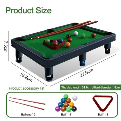 Pool Table Playset Top Game For Kids Adults Portable Interactive Stress Relief Indoor Family Game Toy Gift For The Family