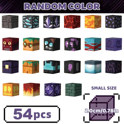 54pieces Kids Magnetic Building Plastic Stacking Coloring Creative Shape Educational Construction Stands Toy Blocks
