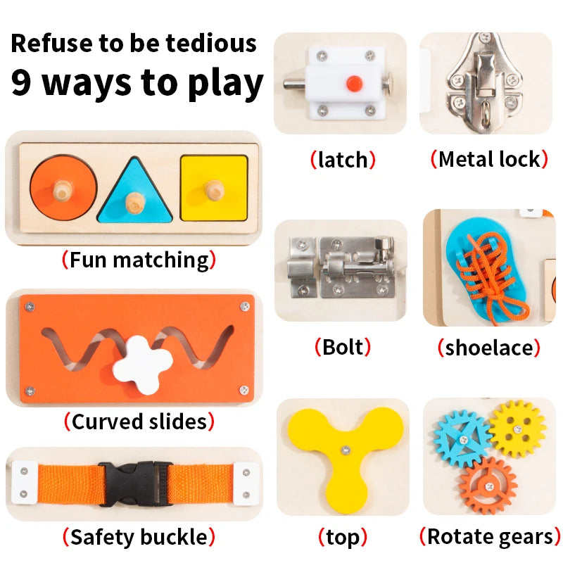 Children's Fun Busy Board: Develop Life Skills, Structural Thinking Training, Play and Learn at the Same Time