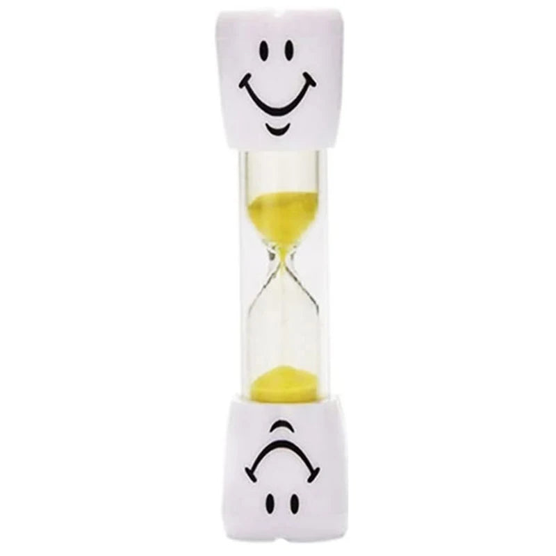 Creative Kids 3-Minute Toothbrush Timer Hourglass with Cartoon Smiling Face Anti-Fall Educational Fun Plastic Student Gift