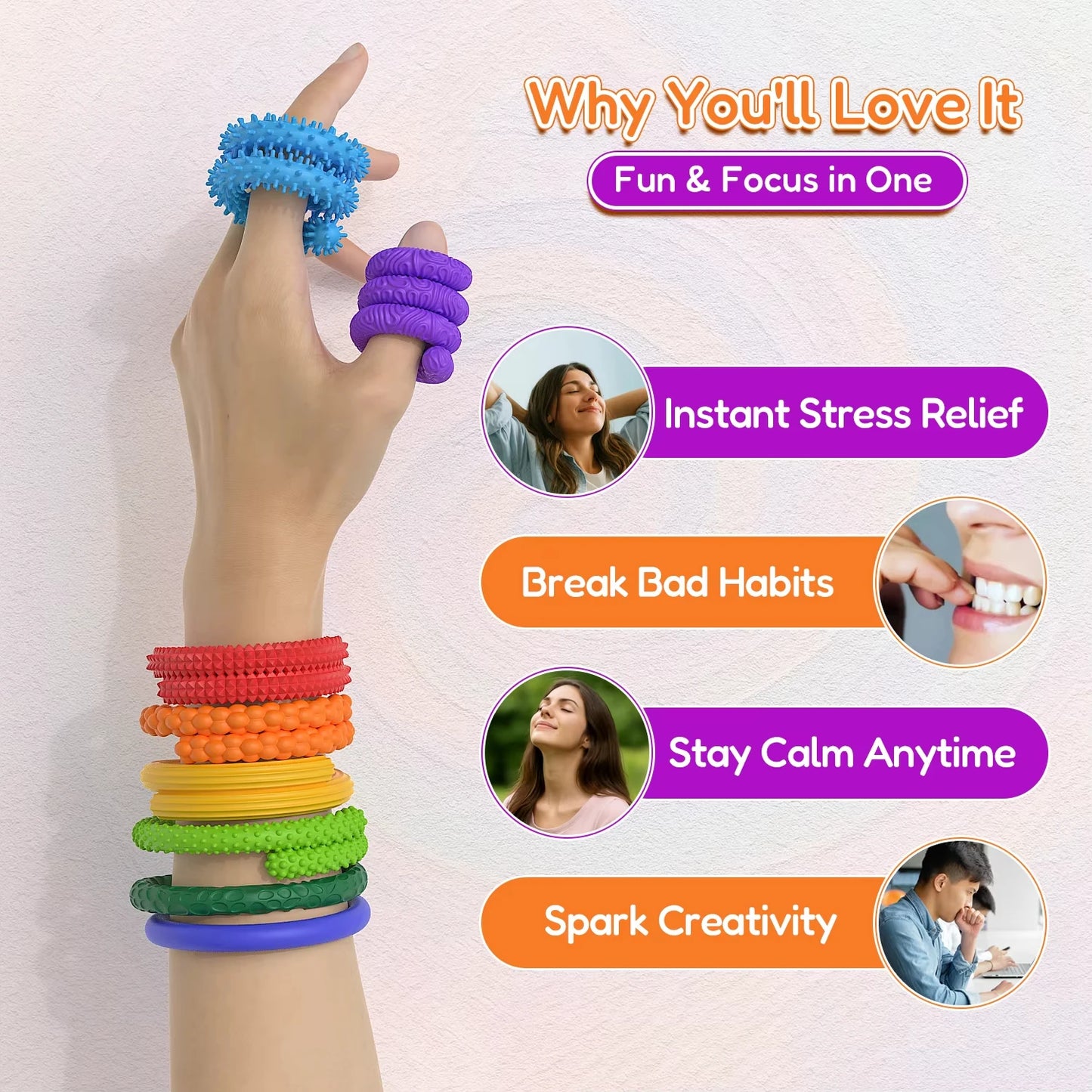 Fidget Sensory Sticks Autism Textured Calming Sensory Toys Antistress Anxiety Stress Relief Fidgeting For Kids Christmas Gifts