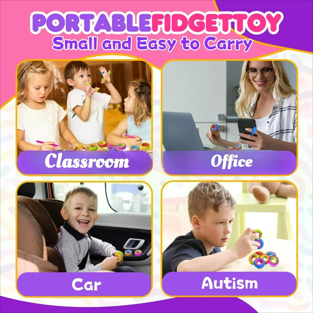 New Fidget Toys - Silicone Sensory Fidget Rings for Adults Teens Massager Stress Relief Relax Fidget Toy for Autism Anxiety