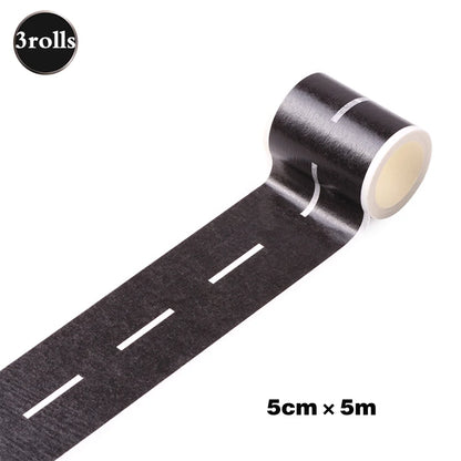 Creative Road Tapes Traffic DIY Highway Train Railway Tape Cartoon Car Stickers for Kids Racing Car Birthday Party Creative Gift