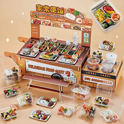3D Pretend Play Kitchen Toys Creative DIY Mini Fast Food Model Toy Funny Reusable Cooking Interactive Toys Children Gifts