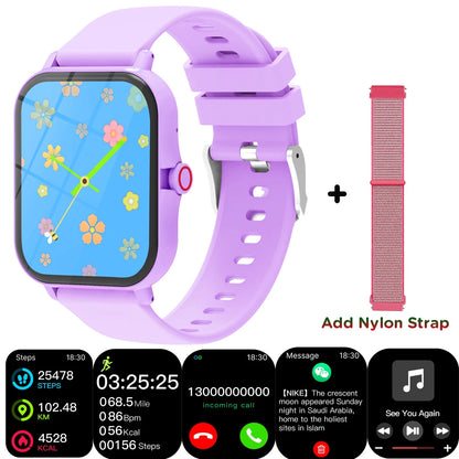 Smart Watch Kids 1.83''HD Screen Multi-mode Sport Fitness Tracker Smartwatch Camera Music Control Bluetooth Call Boys Girls Gift