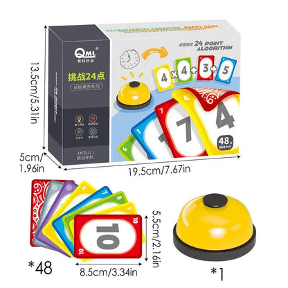 Children's Intelligence Training Card 24 Point Math Addition Subtraction Arithmetic Quick Calculation Toy Family Party Games