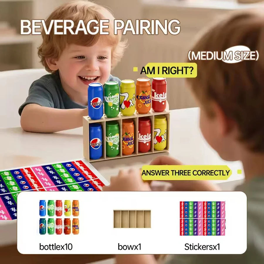 Learning Children's early childhood education guess fun drink color pair toy memory training parent-child interactive board game