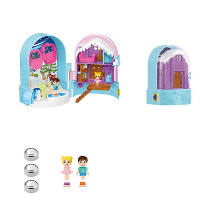Creative Simulation Play House Toys Expandable 3D Doll Houses with Furniture Cosplay Interactive Simulated Princess Castle