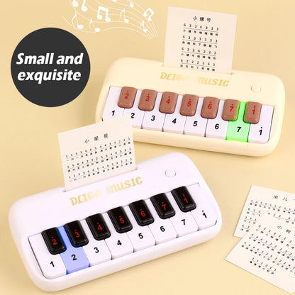 Creative Mini Electronic Piano 15 Keys Educational Musical Instrument Play Pendant Luminous Music Toy Small Gift For Beginner