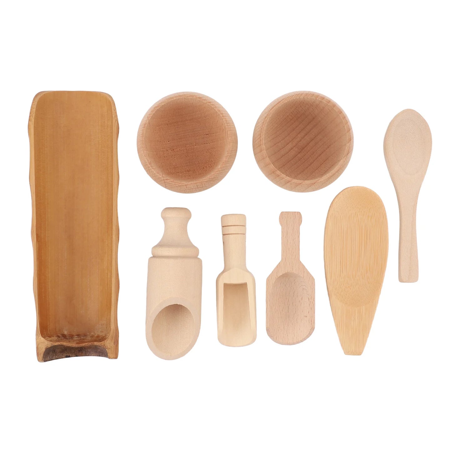 Sensory Bin Tools Toy Pre Teaching Safe Educational Wooden Bowls Scoop Toys for Transfer Work Fine Motor Learning