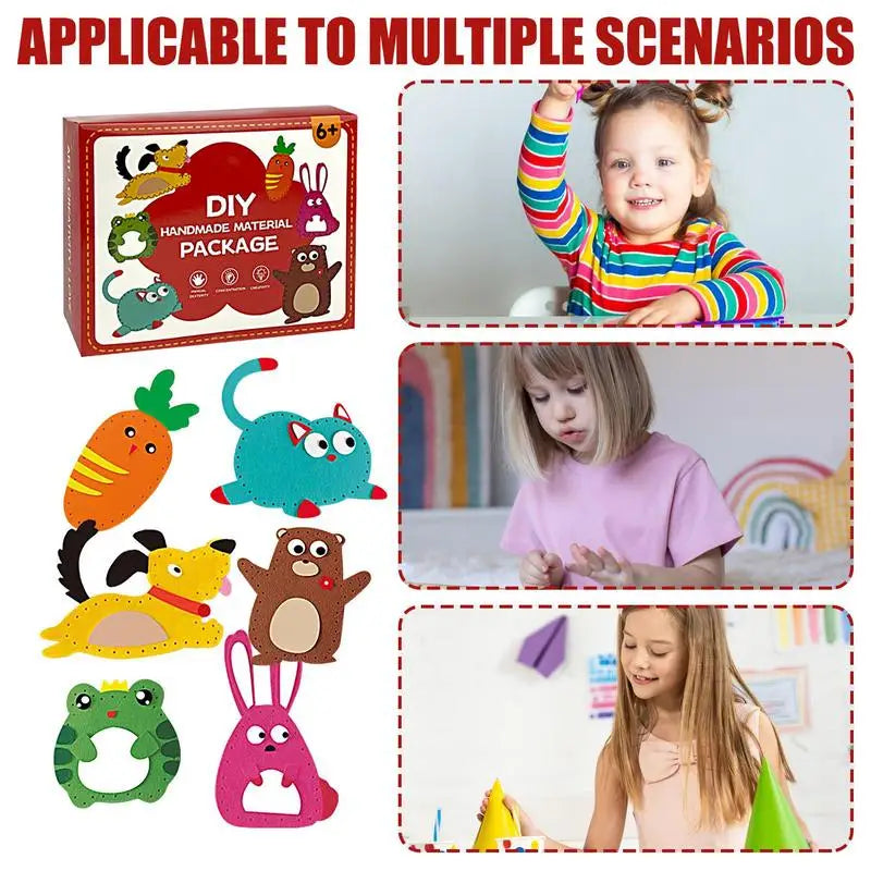 Kid Sewing Craft Kit 6 Easy DIY Projects Of Stuffed Animal Dolls Beginner Kids Arts & Crafts Felt Activities Beginner Art &