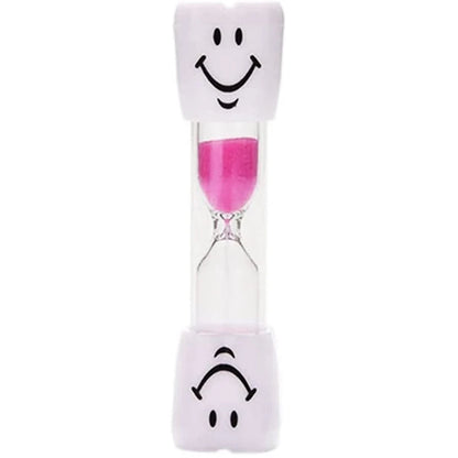 Creative Kids 3-Minute Toothbrushing Timer Hourglass Cartoon Smiling Face Anti-Fall Plastic Educational Fun Student Gift