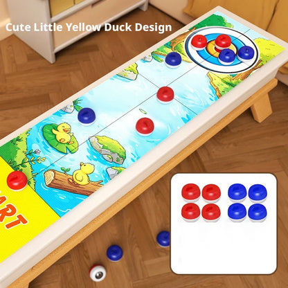Cartoon Pattern Board Games For Kids: Tabletop Curling Game With 8-16 Rollers & Shuffleboard Pucks, Family Fun Interaction Toys