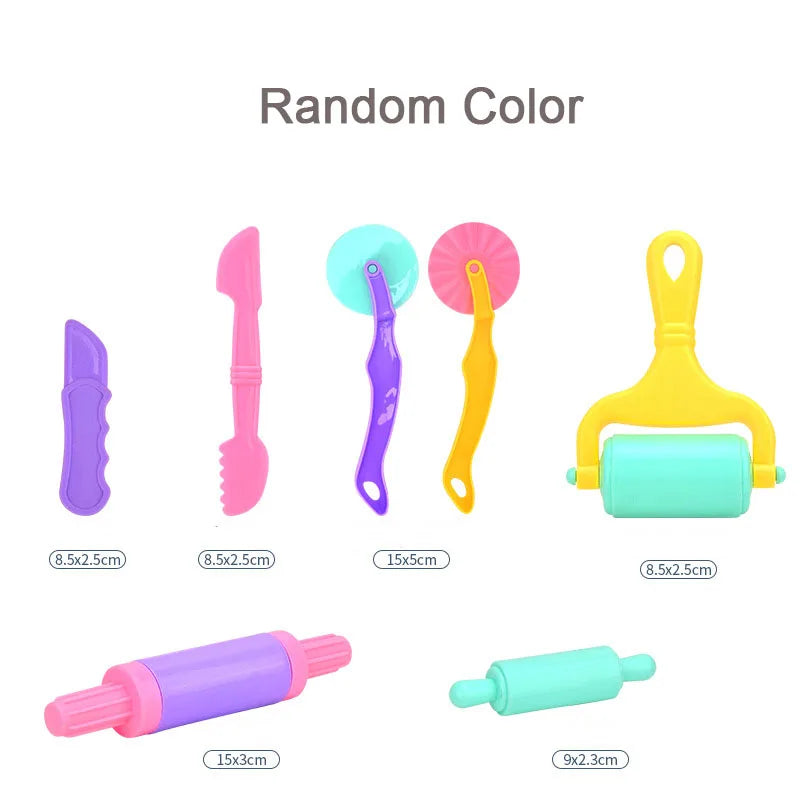 Children DIY Play Dough Tools Set Creative Plastic Cutters Rollers Molds Playdough Decorative Accessories Toddler Kids Toys Gift