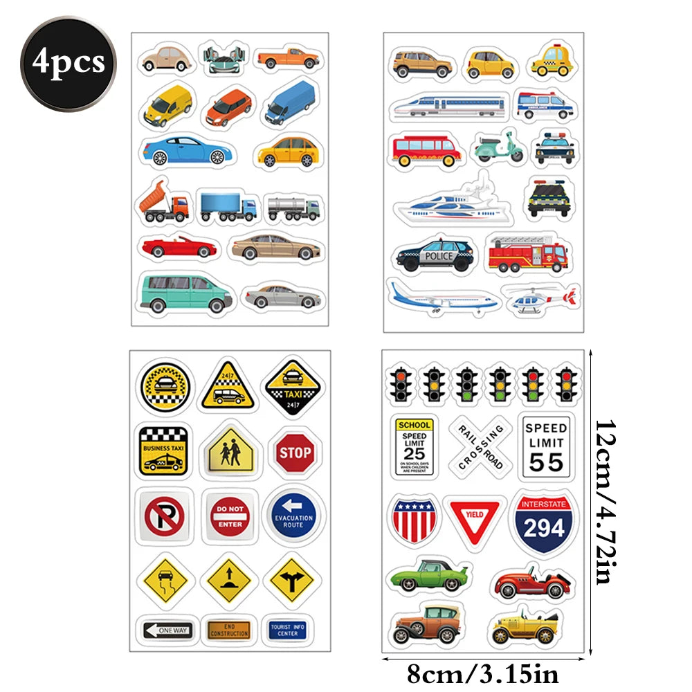 Creative Road Tapes Traffic DIY Highway Train Railway Tape Cartoon Car Stickers for Kids Racing Car Birthday Party Creative Gift