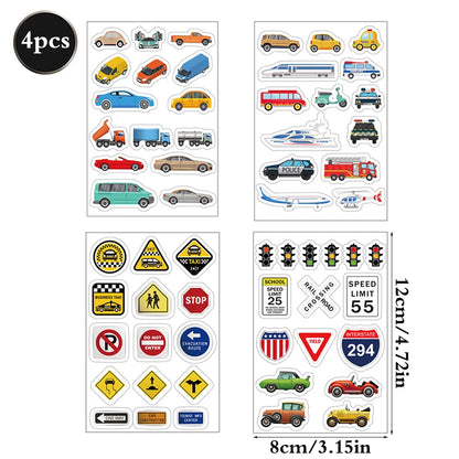 Creative Road Tapes Traffic DIY Highway Train Railway Tape Cartoon Car Stickers for Kids Racing Car Birthday Party Creative Gift