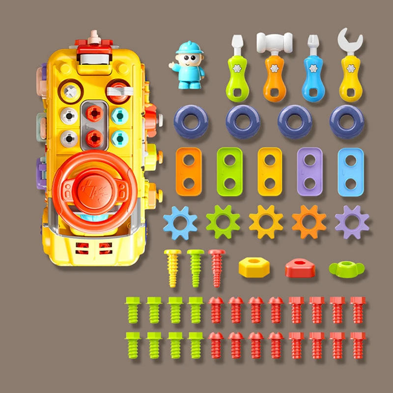Montessori Busy Board STEM Sensory Take Apart Vehicle Fine Motor Skills Activity Learning Educational Toys 3 Year Kid Gifts