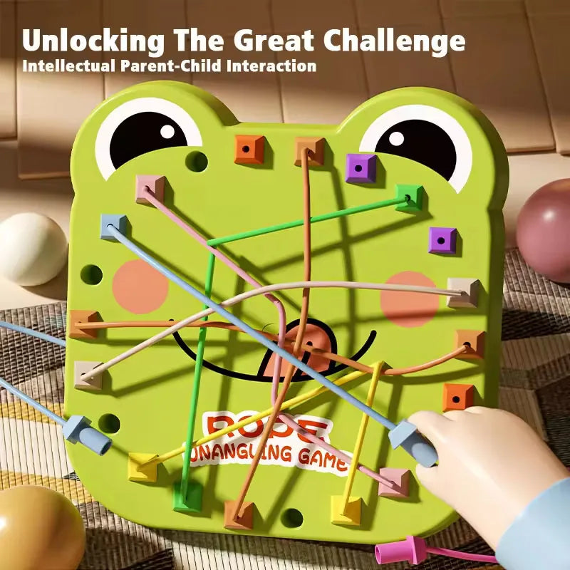 Kids Rope Breaking Challenge Puzzle Toy Intelligence Knotting Game Parent Child Interaction Unlocking Board Desktop Game Gift