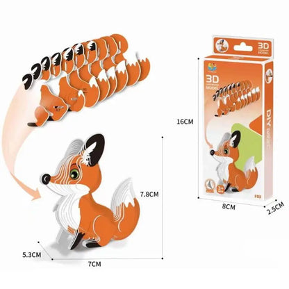 Montessori Educational Toy Set, DIY 3D Paper Model Assembly Animal Puzzle, Exciting Learning Play for Boys and Girls