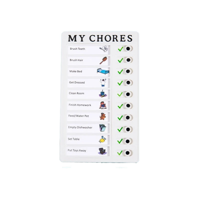 Summer Self-discipline Clock in Device for Children. Daily Habit Development Board. Household Visualization Task Schedule
