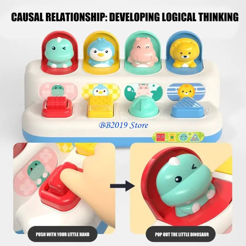 Q0KB Creative Popup Activity Box Learning Toy For Toddler Safe Interactive Play Color Matching Fine Motor Skill Exercise Toy