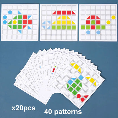Wooden Creative Blocks Puzzle Children Montessori Color Shape Matching Early Education Educational Toys Kids Intelligence Game