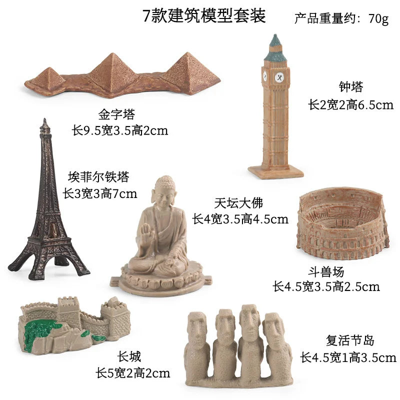 Montessori Math Toy Simulation Building Model Human Body Instrument Vegetable Pyramid Architecture Educational Toy for Children