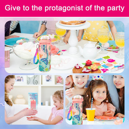 Water Bottle Kits Pretty Colorful Kids Water Bottle Gifts Safe Mermaid Water Bottle with Stickers Attractive Decorate Your Own