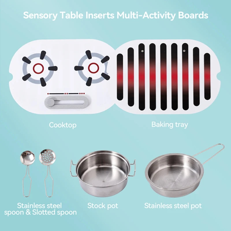 BPA-Free Wooden Activity Table Accessories Household Role-Playing Toys Enrichment Sensory Fine Motor  Early Learning Toys Gift