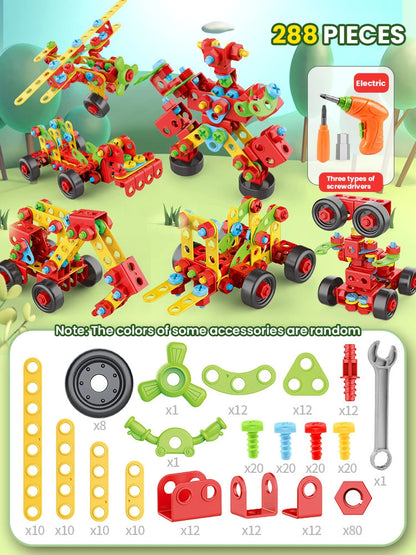 Children Toys Career Role Play Toys Toolbox Screw Electric Drill Building Block Disassembly Educational Toys Kids Work Tools Boy