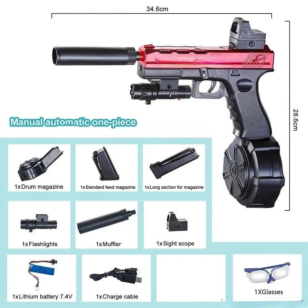 Kids & Adults Outdoor Game Toy, Play Blaster with Dual Magazines and Accessories