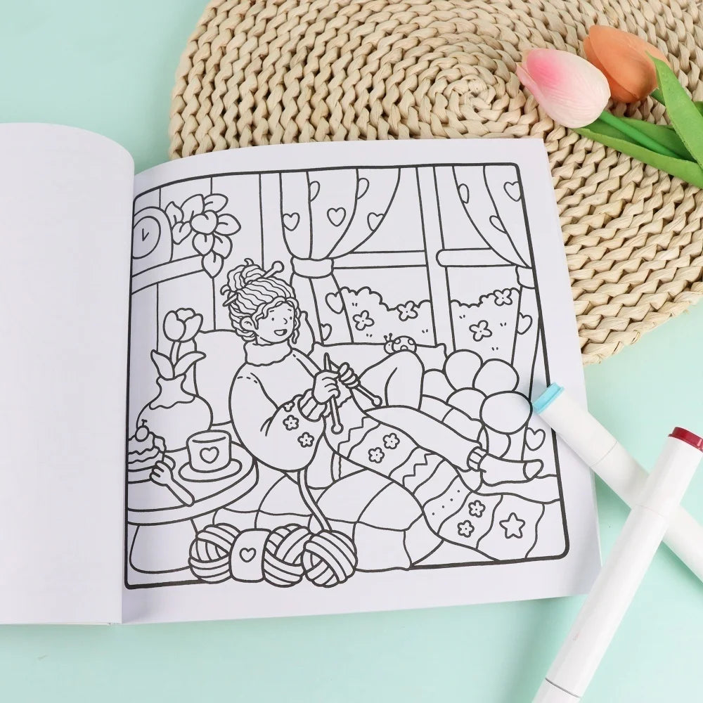 Girl Moments: Coloring Book for Adults & Teens, Cozy Space to Inspire Creative DIY Art
