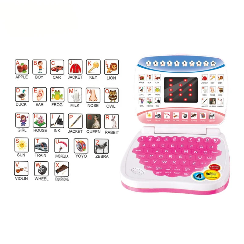 English Learning Machine Laptop Computer Toys Child Electronic Preschool Language Education Gift Toddler Kid Developing Skills