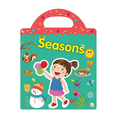 Hot New Children Scene Stickers DIY Hand-on Puzzle Sticker Books Reusable Cartoon Animal Learning Cognition Toys for Kids Gift