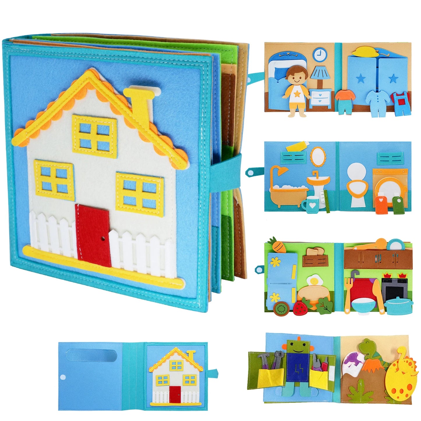 Montessori Felt Busy Book Toddlers Quiet Book Preschool Daily  Learning Activities Educational Travel Toys for Kids Age 2+ Years