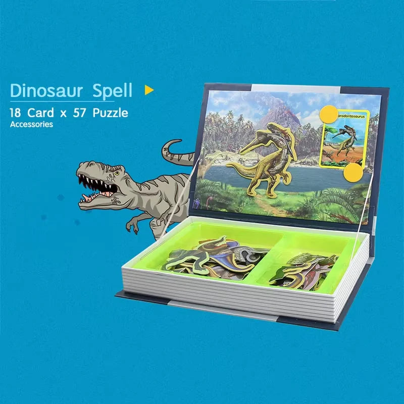 Kids Intelligent 3D Jigsaw Toys Magnetic Puzzle Book Brain Training Games Montessori Educational Toys for Xmas Toys Kids Gifts