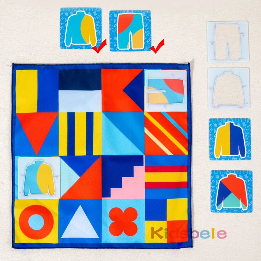 Montessori Kid Matching Board Game Color Shape Puzzle Educational Family Party Brain Training Interactive Tailor Battle Toy