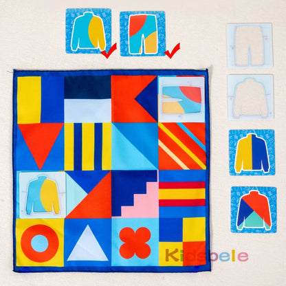 Montessori Kid Matching Board Game Color Shape Puzzle Educational Family Party Brain Training Interactive Tailor Battle Toy