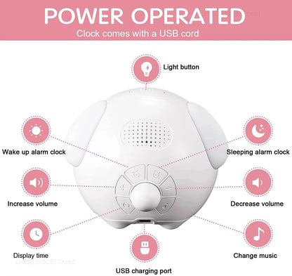 Child Alarm Clock Digital Emotion Table Clock WIth Light Living Room Bedroom Desktop Clock Cute Cartoon Alarm Clock for Kids