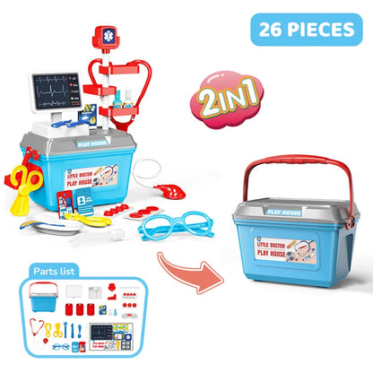 Kids Pretend Play Toy Set Simulation Doctor Kit Hamburger Ice Cream Dessert Career Role Play Toys Interactive Educational Toy