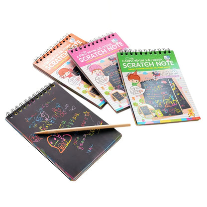 1/3/6/10Pcs Creative Colorful Scratch Art Book DIY Graffiti Paper Handcraft Drawing Book for Kids And Adults