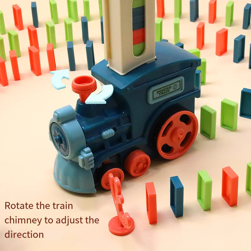 Domino Train for Kids Automatic Electric Laying Car Colorful Dominoes Set Educational Toys Blocks Gift for Boys Girls