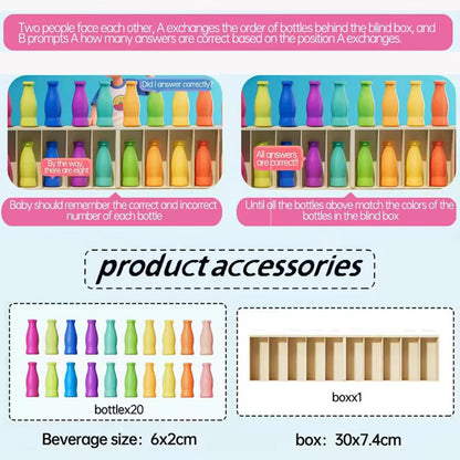 Learning Children's early childhood education guess fun drink color pair toy memory training parent-child interactive board game