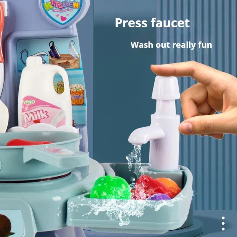 Kids Electric Kitchen Toy Set with Light & Sound Effects, Fun Educational Cooking Playset for Imaginative Role Play & Learning