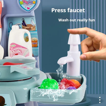 Kids Electric Kitchen Toy Set with Light & Sound Effects, Fun Educational Cooking Playset for Imaginative Role Play & Learning