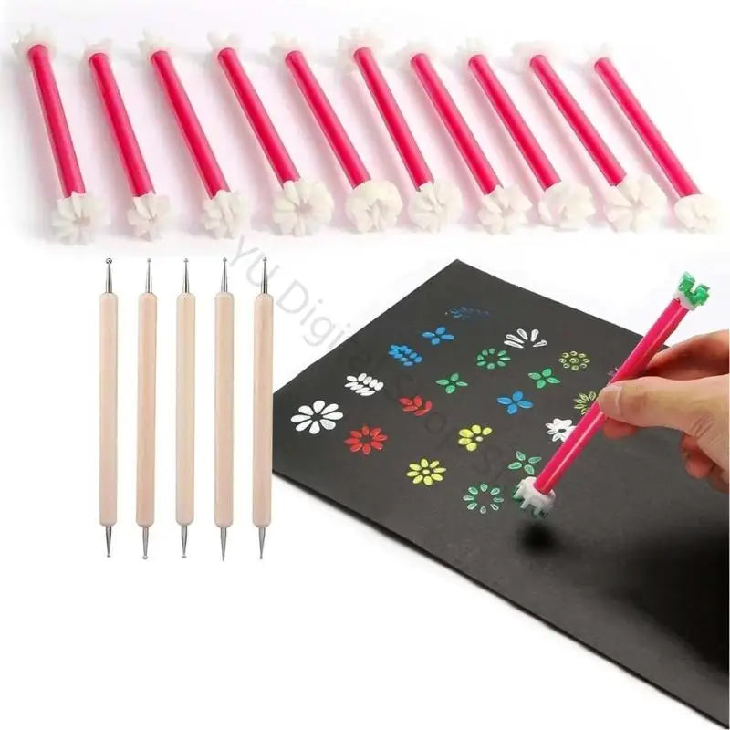 96BA Creative Floral Design Set For Kids Art Painting Safe Flexible Material With Various Forms For DIY Projects And Classroom