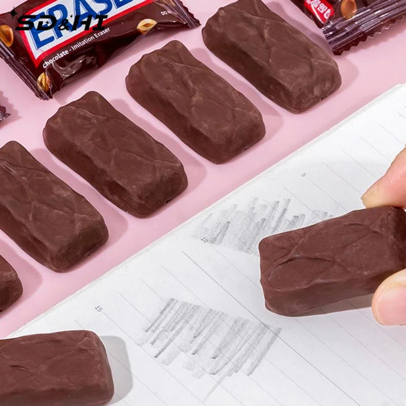 Creative Simulation Chocolate Shaped Rubber Eraser Cute Cartoon Erasers Student School Office Stationery Prize Kids Gifts