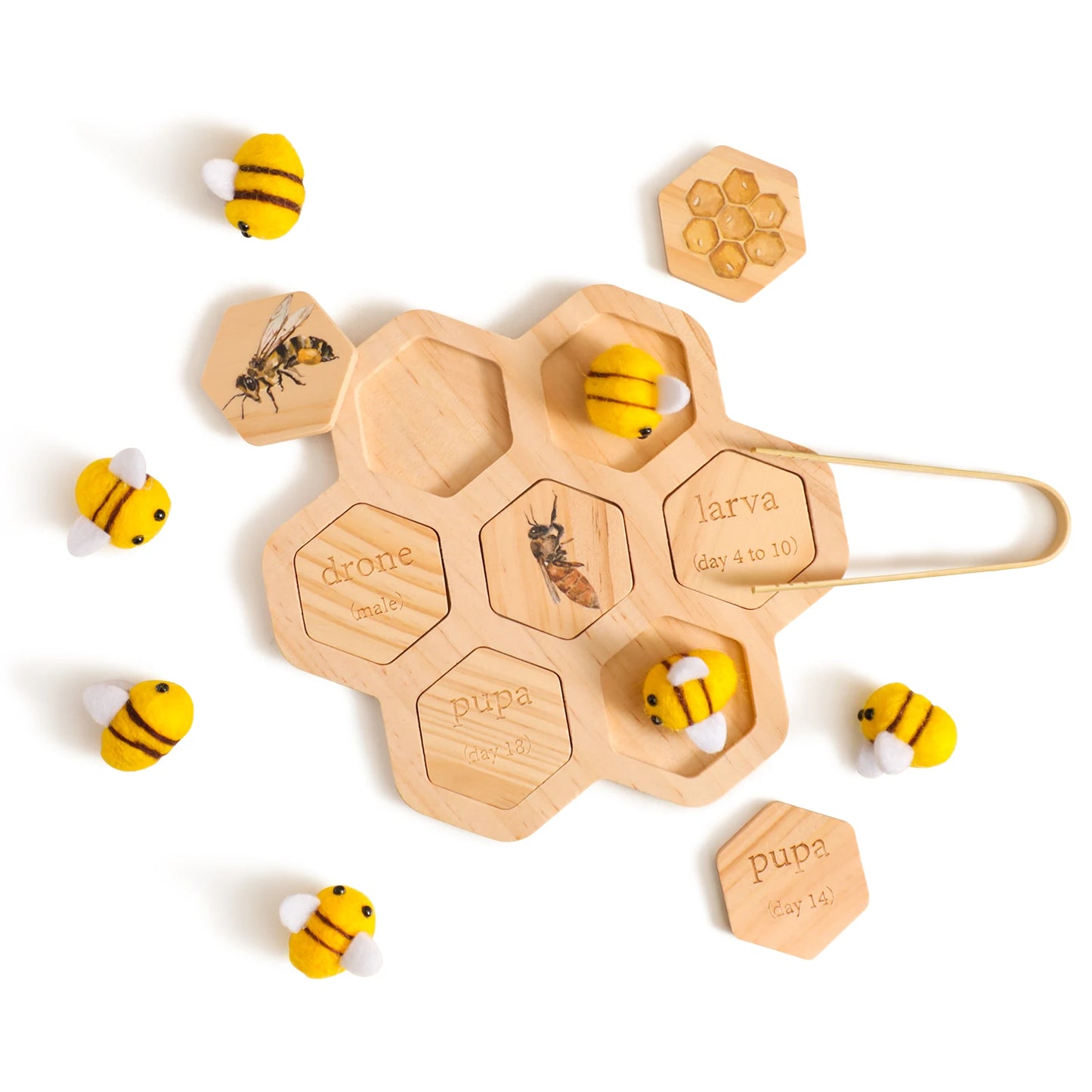Sensory Bee Toys Newborn Fine Motor Skill Toy Montessori Game Bees Montessori Wooden Creative Baby 0 12 Months Play Toys Gifts